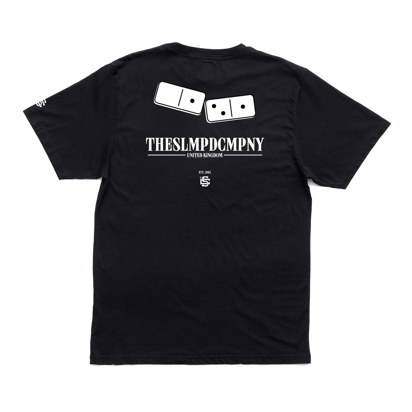 SLMPD DOMINO T SHIRT FROM STREETWEAR BRAND SLMPD CO STREET WEAR GARMENT CLOTHING APPAREL SLMPDCO BLACK TEE